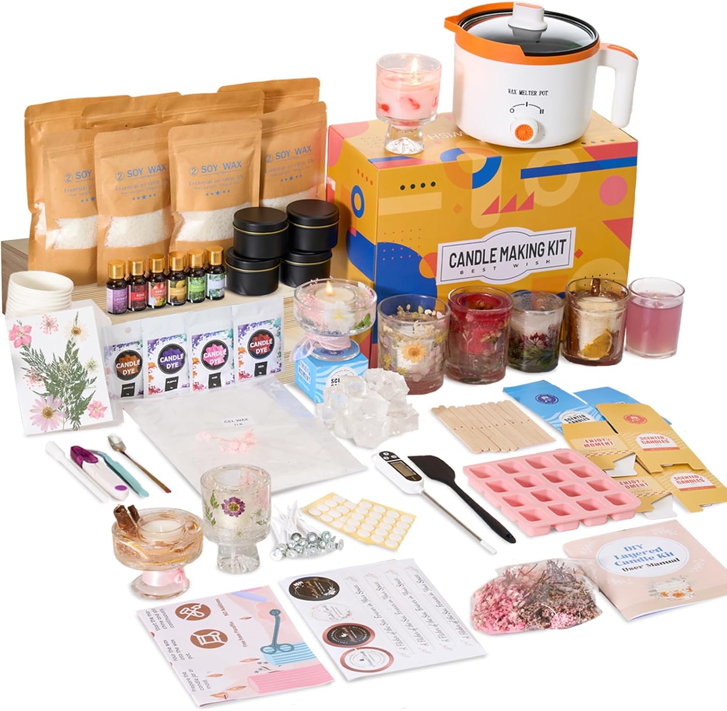 2-in-1 Soy & Jelly Wax DIY Can - огляд і ціна Candle Making Kit For Adults