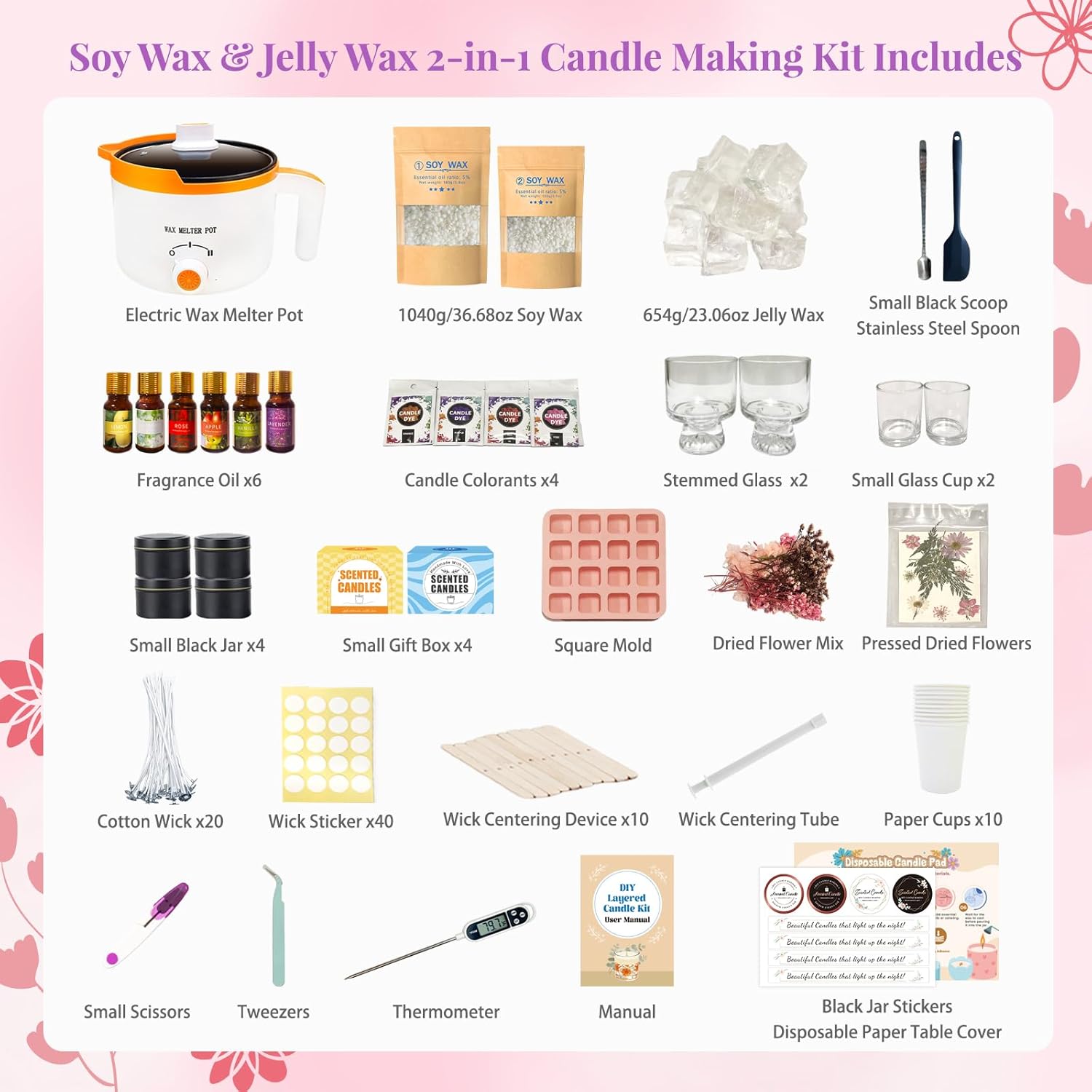 2-in-1 Soy & Jelly Wax DIY Can - огляд і ціна Candle Making Kit For Adults